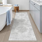 2x6 Runner Rug Non Slip for Entryway, Washable Runners for Kitchen, Soft Thin Hallway Rug for Bedroom, Laundry, Small Stain Resistant Indoor Door Mat(2'x6', Light Grey/White)