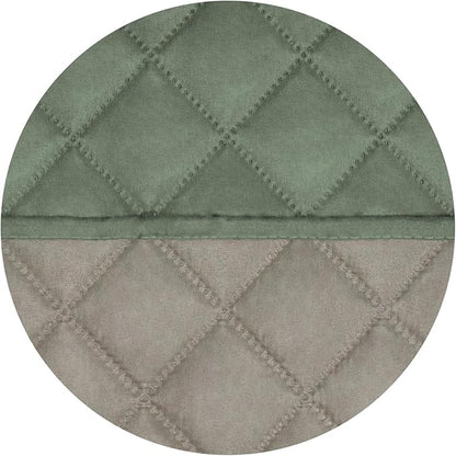 PureFit Reversible Quilted Sofa Cover, Water Resistant Slipcover Furniture Protector, Washable Couch Cover with Non Slip and Elastic Straps for Kids, Dogs, Pets (Oversized Chair, Greyish Green/Beige)