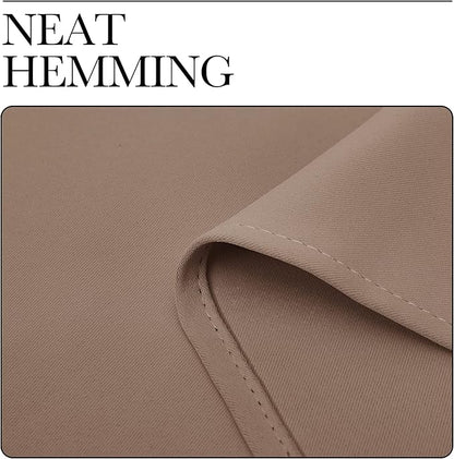NICETOWN Light Reducing Grommet Curtains - Tripe Woven Textured Soft Curtain Panels for Living Room Window Treatment Drapes (2 Panels, W42 x L90, Cappuccino)