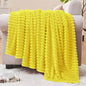 BEDELITE Fleece Blanket Twin Size – 3D Ribbed Jacquard Soft and Warm Decorative Fuzzy Blankets – Cozy, Fluffy, Plush Lightweight Throw Blankets for Couch, Bed, Sofa(Yellow, 60x80 inches)
