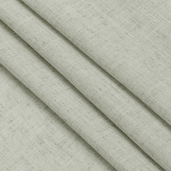 Sage Curtains 90 inches Long 2 panels for Living Room Back Tab Rod Pocket Semi Sheer Linen Draperies Muted Neutral Sage Green Room Decor Earth Tone Pale Green Curtains for Diningroom Bedroom Office