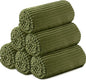 Buryeah 6 Pcs Flannel Throw Blanket Bulk 50 x 60 in Sleepover Blanket Outdoor Wedding Throw Lightweight, Oeko-tex Standard 100 Certified for Sofa Homeless Gifts (Army Green)