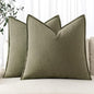 MIULEE Decorative Linen Pillow Covers 18x18 Inch Light Olive Green Boho Farmhouse Neutral Couch Throw Pillows for Bed Pack of 2 Accent Modern Pillowcase Summer Sofa Livingroom Home Decor