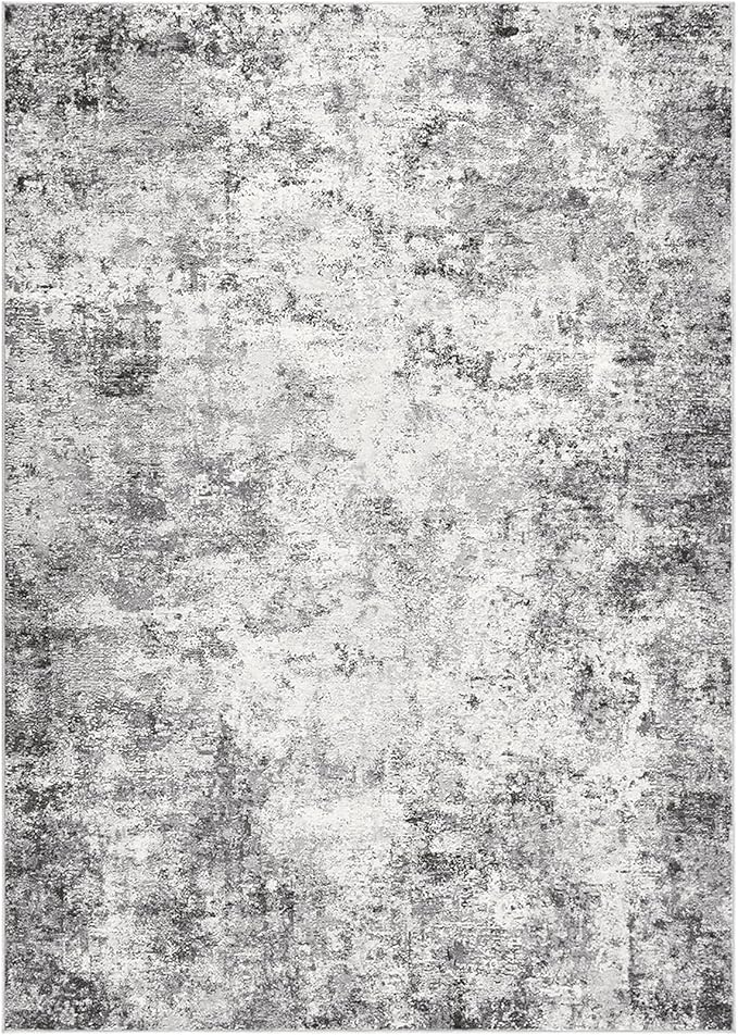 UERMEI 6x9 Area Rug Living Room Rugs - Washable Neutral Modern Abstract Soft Thin Rug Indoor Floor No Slip Rug Carpet for Bedroom Under Dining Table Home Office Decor - Grey