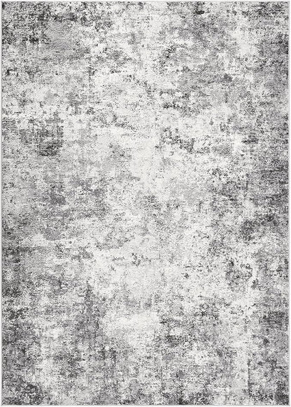 UERMEI 5x7 Area Rug Living Room Rugs - Washable Neutral Modern Abstract Soft Thin Large Rug Indoor Floor No Slip Rug Carpet for Bedroom Under Dining Table Home Office Decor - Grey