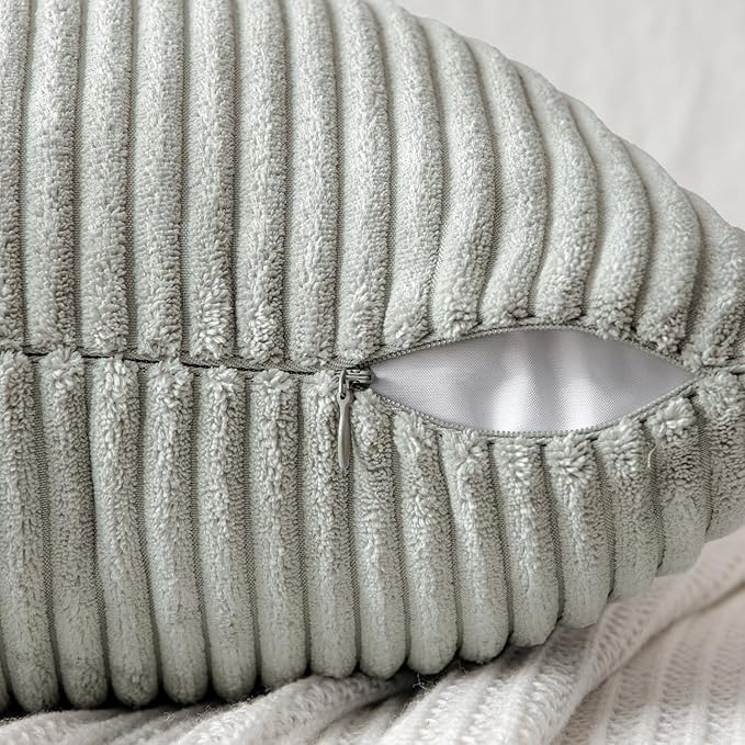 MIULEE Silver Grey Decorative Throw Pillow Covers 18x18 Inch for Couch Bed Sofa Pack of 2 Boho Farmhouse Throw Pillows Soft Cross Corduroy Patchwork Textured Cushion Cases