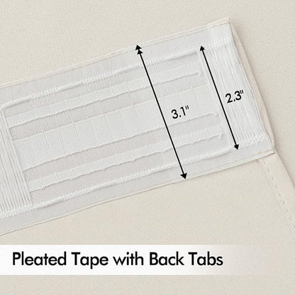 MIULEE Ivory Back Tab Blackout Curtains 84 Inch Length 2 Panels Set for Living Room Bedroom Privacy, Rod Pocket/Pinch Pleat Thermal Insulated Room Darkening Pleated Light Blocking Drapes