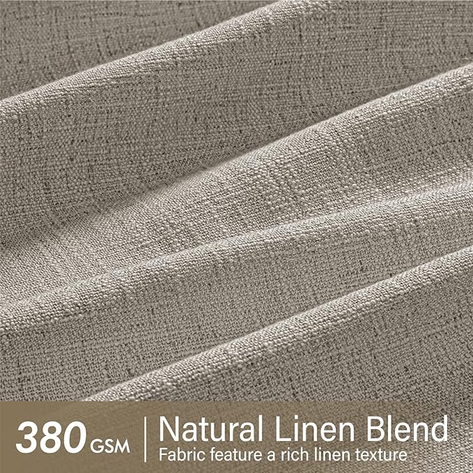 MIULEE Pinch Pleated Thick Linen Curtains 108 Inches Length 2 Panels for Living Room Bedroom, Extra Long Pinch Pleat Drapes Back Tab Light Filtering Taupe Foor to Ceiling Curtains with Hooks&Rings