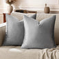 GIGIZAZA 22x22 Velvet Pillow Covers Set of 2,Dark Grey Throw Pillows Modern Covers for Living Room Decorative Luxury Solid Couch Sofa Big Square Pillow Cases