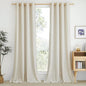 NICETOWN Textured Linen Sheer 108 inch Curtains for Living Room, Grommet Privacy Translucent with Light Filter Thick Flax Sheer Drapes for Bedroom, Natural, W55 x L108, 2 Panels