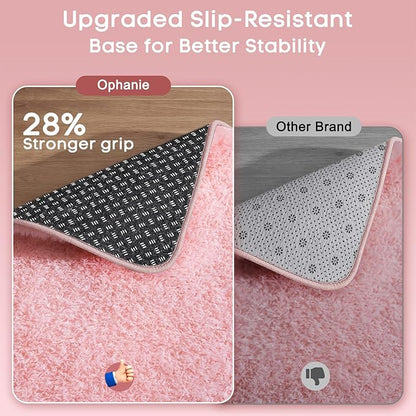 Ophanie Pink Area Rugs for Bedroom Girls, 6x9 Kids Fluffy Fuzzy Furry Shag Carpet, Plush Soft Cute Baby Shaggy Bedside Indoor Floor Rug for Teen Dorm Home Decor Aesthetic, Nursery