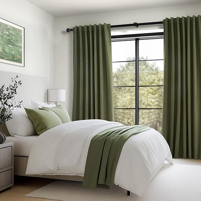 Topfinel Long Curtains for Living Room Custom 105 Inch,Sun Blocking Elegant Internet Farmhouse Curtains Burg for Bedroom Aesthetic Thermal Blackout Drapes Fabric Thick 2panels Back Tab Hooks Pleated