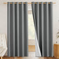 NICETOWN 100% Absolutely Blackout Linen Curtains with Thermal Insulated White Liner, 62" Wide, 2 Panels, 84" Long Drapes, Grommet Retro Dove Grey Linen Curtains Vertical Drapes Privacy for Bedroom