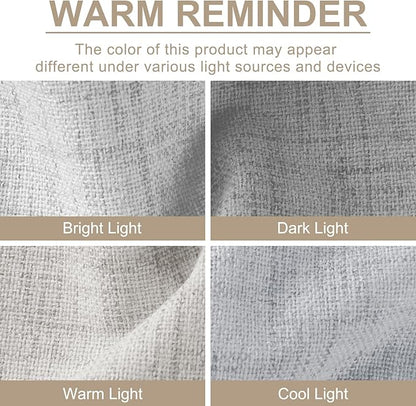 100% Blackout Shield Linen Blackout Curtains for Bedroom 102 Inches Long, Back Tab/Rod Pocket Living Room Drapes, Thermal Insulated Blackout Curtains 2 Panels Set, 50" W x 102" L, Grey