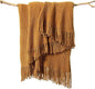 lifein Throw Blanket for Couch, Soft Boho Decor Bed Throw,Cozy Brown Knitted Chenille Small Knit Farmhouse Lightweight Throw (Golden Brown,50 * 60")