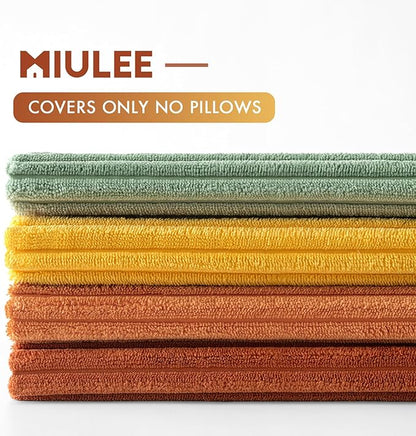 MIULEE Decorative Throw Pillow Covers 18x18 Inch Set of 4, Vibrant Cushion Covers Vintage Retro Home Decor, Mix and Match Color Clash Design for Sofa Couch Bed Living Room Yellow Rust Green