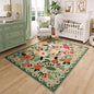 Rugcomf Bedroom Rug 3x5 Rug Washable Area Rug Non Slip Low Pile Boho Floral Small Carpet for Bedroom, Bedside, Kitchen, Entryway, Kids Room, Office, College Dorm Essentials for Girls(Green)