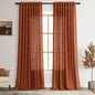 Nanspring Rustic Farmhouse Linen Curtains 96 Inches Long 2 Panel Set Back Tab Terracotta Boho Curtain for Living Room Semi Sheer Light Filtering Luxury Home Decor for Bedroom Dining Room 60x96