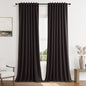 Guken 100% Blackout Curtains 84 Inch Length 2 Panels Set for Living Room Bedroom Back Tab Thermal Insulated Black Out Linen Drapes Room Darkening Cocoa Coffee,52x84