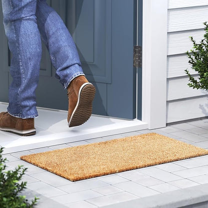 Barnyard Designs Doormat Welcome Mat for Outdoors, Large Front Door Entrance Mat, Brown (Blank, 30x17)