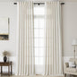 Linen Cream Curtains 145 inch Extra Long for Living Room Back Tab Light Filtering Semi Sheer Drapes Modern Farmhouse Coastal Decor Cotton Textured Curtain for Floor to Ceiling High Window 52x145