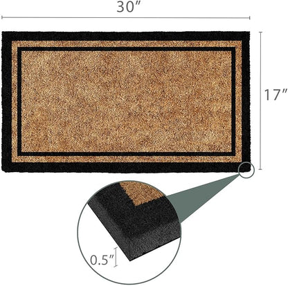 Barnyard Designs Doormat Welcome Mat for Outdoors, Large Front Door Entrance Mat, Brown (Border, 30x17)