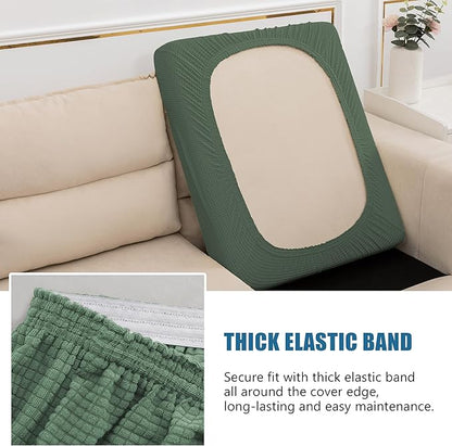 Water-Repellent Sofa Cushion Slipcovers Couch Cover, Couch Cushion Cover for Camper Dinette, Pet Furniture Protector Loveseat Cushion Cover (Medium, Matcha Green)