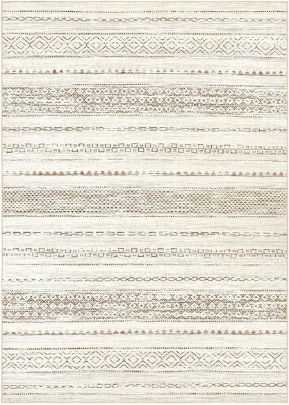 Nakagishi Area Rug Living Room Rugs: 4X6 Machine Washable Boho Large Neutral Farmhouse Stain Resistant Moroccan Indoor Floor Carpet for Bedroom Nursery Dorm Dining Room Home-Brown Tan
