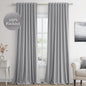Guken Grey 100% Blackout Curtains 84 Inch Length 2 Panels Set for Living Room Bedroom Back Tab Thermal Insulated Black Out Linen Drapes Room Darkening Window Curtains 84 Inches Long