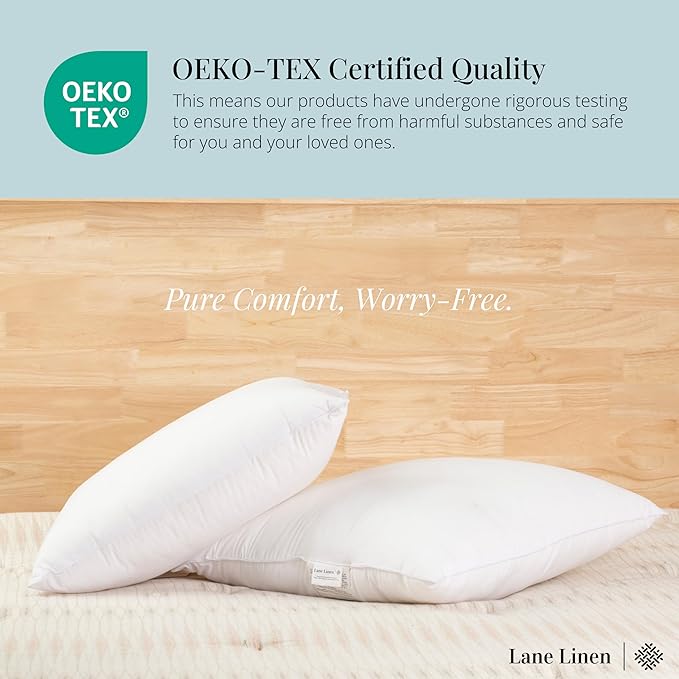 LANE LINEN 26x26 White Throw Pillow Inserts – Pack of 2 White, Fluffy Decorative Insert for Throw Pillow Covers, Perfect for Couch, Bed, Outdoor Use, and Elegant Sofa or Living Room Decor