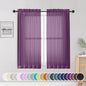 OWENIE Sheer Curtains 54 Inch Length 2 Panels Set, Plam Clear Sheer Short Curtains for Small Window, Light Filtering Clear Curtains Sheer, 2 Pcs 84 Width 54 Long, Plam