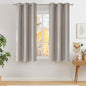 NICETOWN Short Faux Linen Angora Blackout Curtains 63 inches Long for Kitchen - Privacy Panels for Living Room Bedroom, Modern Farmhouse Style Easy Care Grommet Top, 2 Panels, W42 by L63