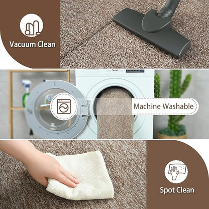 AROGAN Washable 2x8 Runner Rug for Hallway, Long Runner Rugs wtih Soft Memory Foam for Bedroom, Non Slip Backing Carpet Runners for Hallways, Kitchen, Bathroom, Entryway Home Decor, Matte Brown