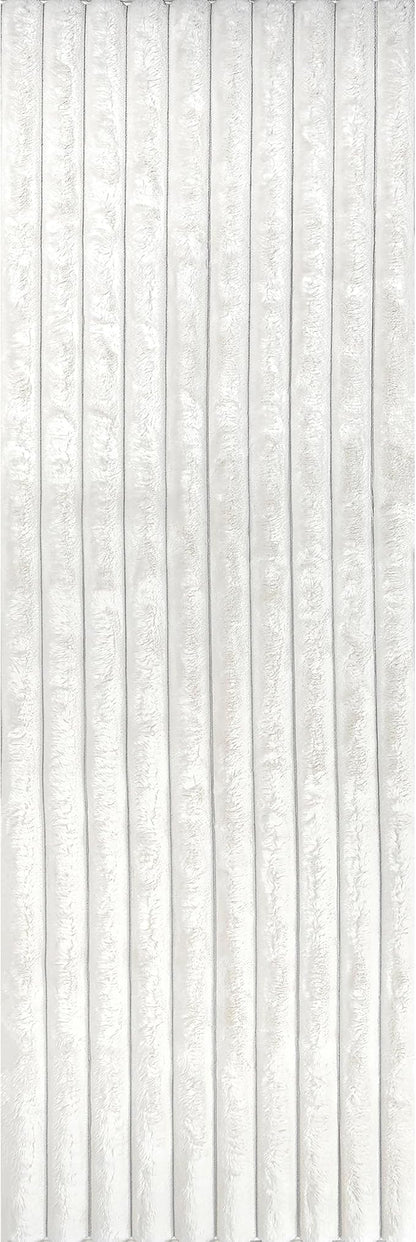 Nuloom SuperiorWash Collection Kai Off-White, 2'6" x 8', Fluffy and Cozy, High Traffic, Stain Resistant, Easy Clean, Durable Washable Runner for Bedroom, Living Room, Dining, Den, Foyer, Entryway