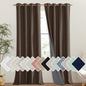 NICETOWN Coffee Vintage Linen 100% Blackout Curtains for Living Room, Thermal Insulated Curtains 95" Long, Noise Reducing Window Treatment Drapes for Bedroom, 52" Wide Per Panel, Set of 2
