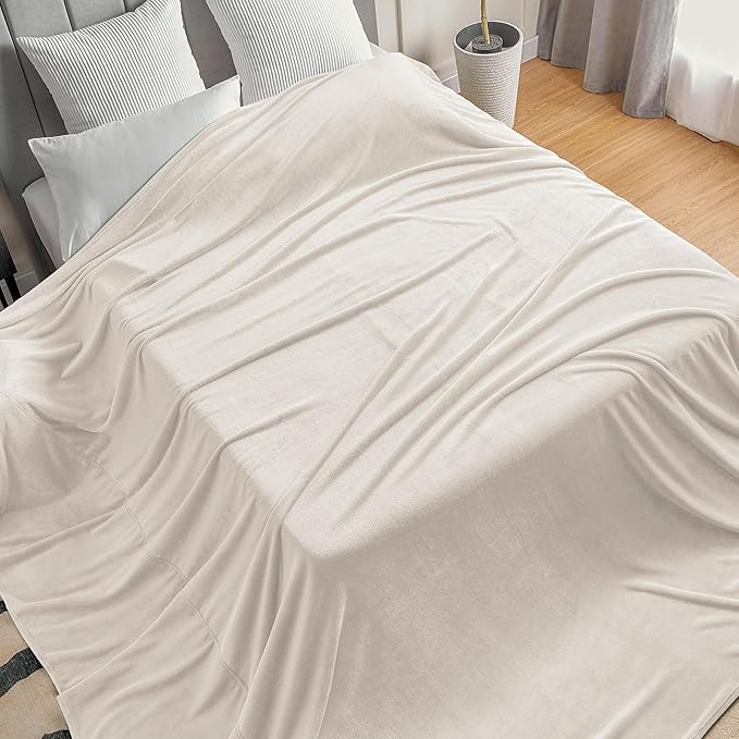 BEDELITE Big Fleece Blanket 120" x 120" (10' x 10'), Super Soft Fluffy Fuzzy Oversized King for Bed, Couch, Sofa, Camping, Extra Large Blanket Fits Your Whole Family, Beige