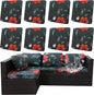8Pcs Outdoor Cushion Covers, Patio Cushion Covers,Stretch Elastic Slipcovers, Replacement Washable & Reusable Furniture Protector for Patio Couch (Peony-Pattern,Cover Only)