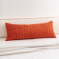 Corduroy Decorative Throw Pillow Covers 14x36 Inch Soft Striped Pillow Covers Modern Farmhouse Home Decor for Sofa Living Room Couch Bed（Rust）