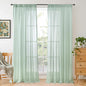 BGment Light Green Linen Semi Sheer Curtains 84 Inches Long for Living Room - Spring Boho Sage Drapes Light Filtering Window Treatments Decor with Rod Pocket for Dining Bedroom, 2 Panels, 52 X 84 Inch