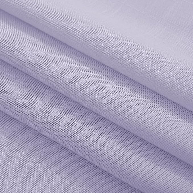 Lavender Purple Linen Curtain 90 Inch Long 2 Panels for Living Room Semi Sheer Privacy Grils Bedroom Window Curtains Rod Pocket Luxury Modern Farmhouse Decor Light Violet 52ﾗ90