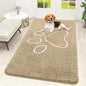 OLANLY Dog Door Mat for Muddy Paws 59x32, Paw Print Design, Absorbs Moisture and Dirt, Absorbent Non-Slip Washable Doormat, Quick Dry Chenille Mud Mat for Dogs, Entry Indoor Entryway Carpet, Beige