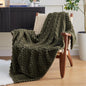 EXQ Home Fleece Blanket Throw XL for Couch or Bed - 3D Imitation Turtle Shell Jacquard Decorative Blankets - Cozy Soft Fuzzy Flannel Blanket Suitable for All Seasons(50"×70",Moss Green)