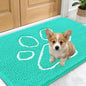 OLANLY Dog Door Mat for Muddy Paws 24x16, Paw Print Design, Absorbs Moisture and Dirt, Absorbent Non-Slip Washable Doormat, Quick Dry Chenille Mud Mat for Dogs, Entry Indoor Entryway Carpet, Teal