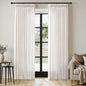 MIULEE Extra Wide 60 Inch Width Pinch Pleated Thick Linen Curtains 96 Inches Long 2 Panels for Patio Sliding Glass Door Living Room Bedroom Large Windows, Memory Trained Nautral Drapes Hooks&Rings