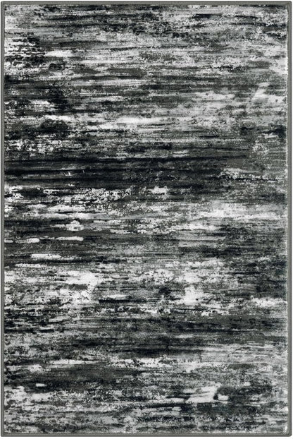 KOZYFLModern Abstract 4x6 Ft Washable Large Rugs for Entryway Non-Slip Soft Living Room Rug, Print Black Grey Throw Rugs Indoor Mat for High-Traffic Door Entrance, Laundry, Nursery, Bedroom