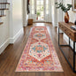 Yamaziot Washable Runner Rug, 2x8 Non-Slip Boho Vintage Hallway Rug Runner with Rubber Backing, Stain Resistant & Low Pile Faux Wool Distressed Carpet Runner for Bedroom, Kitchen, Laundry, Entrance
