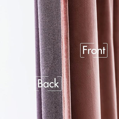 MIULEE Velvet Curtains 96 inches 2 Panels - Luxury Blackout Curtains for Bedroom Living Room Thermal Insulated Super Soft Window Drapes Rod Pocket & Back Tab, Dusty Rose Pink, W52 x L96 inches