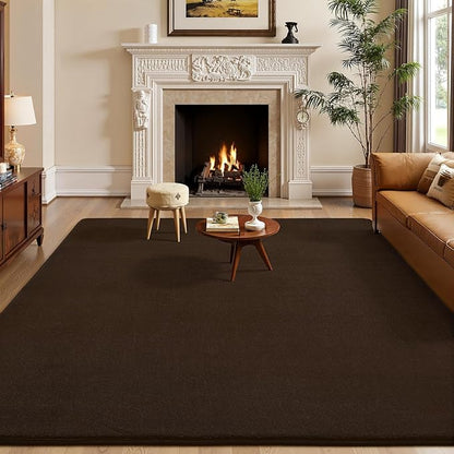 Amearea Large Modern Area Rugs for Bedroom Living Room, 6x9 Feet Brown Thickened Memory Foam Rug, Fluffy Indoor Washable Rugs Non Slip Minimalist Carpet for Boys Girls Dorm Nursery Room Decor
