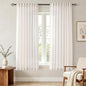 Cream Linen Curtains 63 inch Length 2 Panel Set for Living Room Back Tab Rod Pocket Semi Sheer Light Filtering Bedroom Window Curtain 63 inch Long Modern Farmhouse Neutral Ivory Linen Drapes 60x63