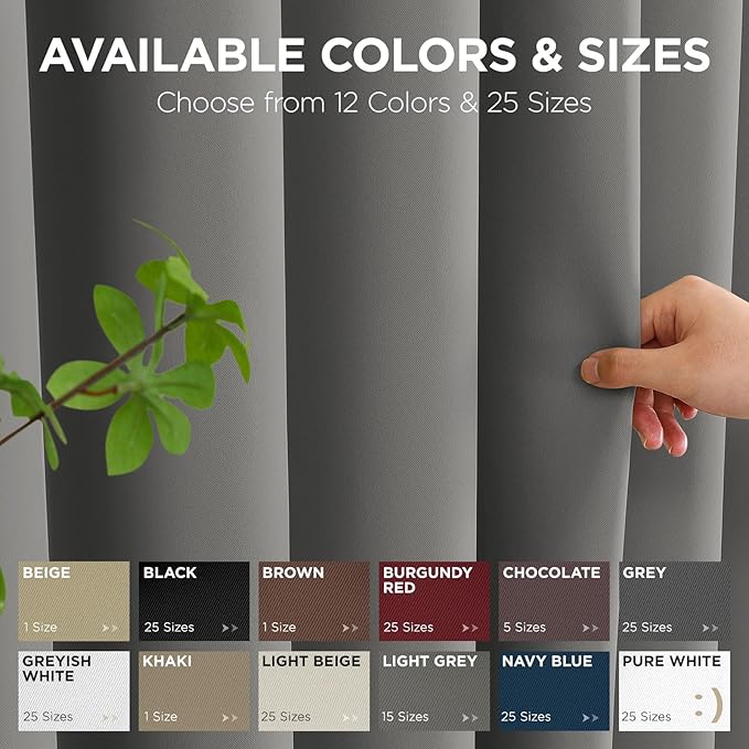 Joydeco Blackout Door Curtain for Doorway Privacy 96 Inches Long, Grommet Closet Curtain for Open Closet, Room Divider for Bedroom Living Room (Light Grey, 52Wx96L, 1 Panel)
